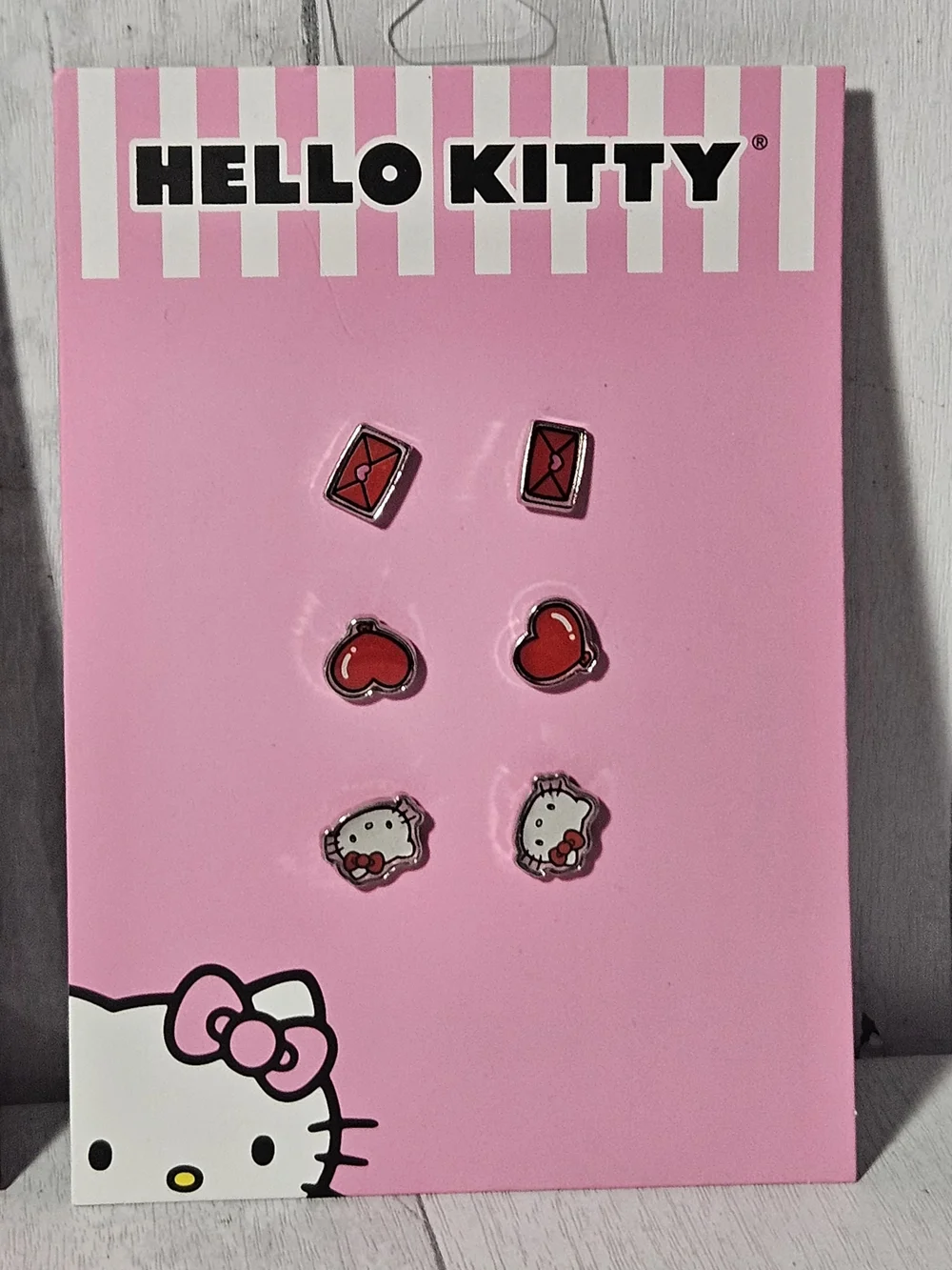 Hello Kitty Kids Pink Mystery Keychain & Earrings Set